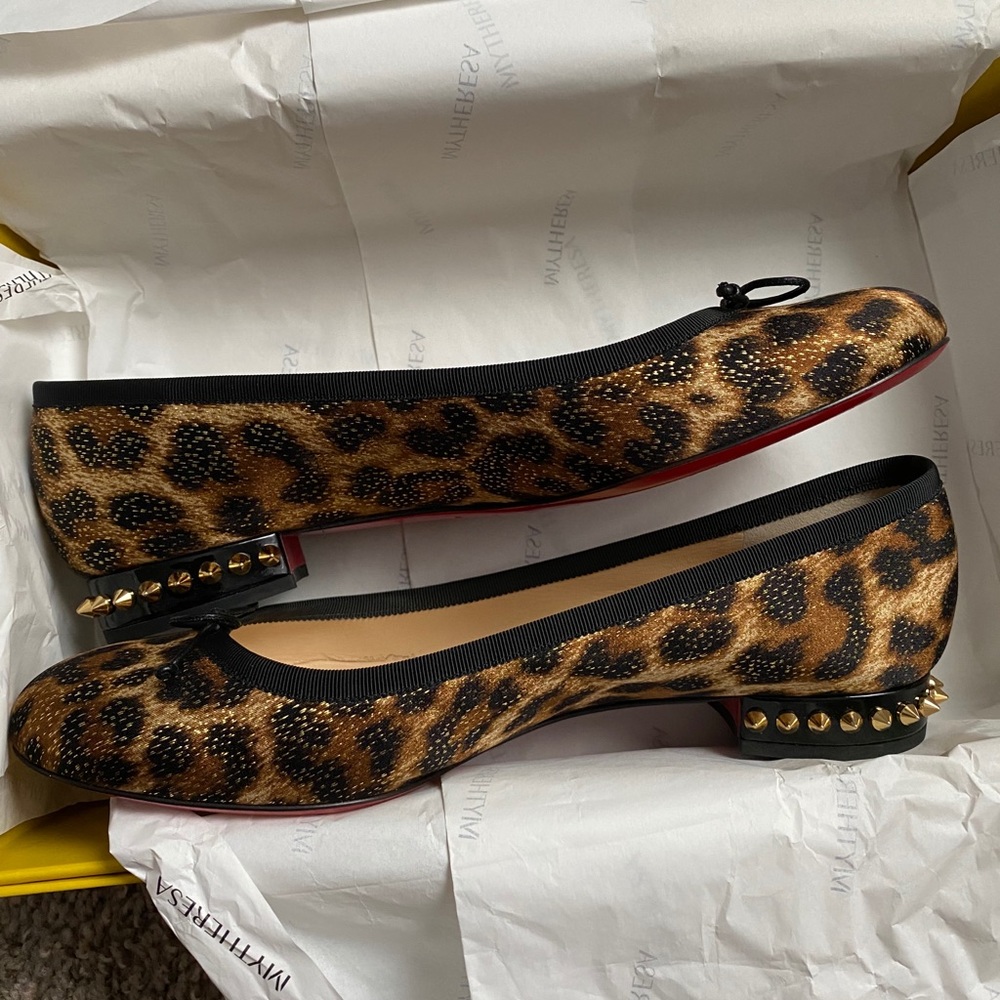 Christian Louboutin La Massine Leopard Flats